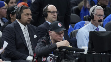 Mark Jackson, Jeff Van Gundy and Mike Breen