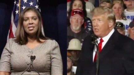 Letitia James Donald Trump split image