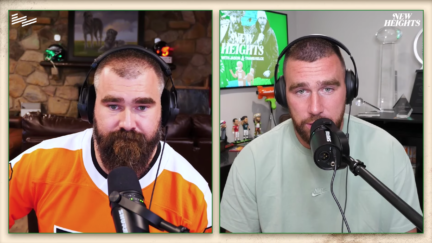 Jason Kelce and Travis Kelce on New Heights