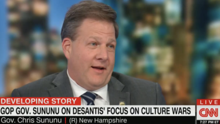 New Hampshire Governor Chris Sununu (R) said he appreciates the job Florida Governor Ron Desantis (R) is doing, but it is not his job to use government to 